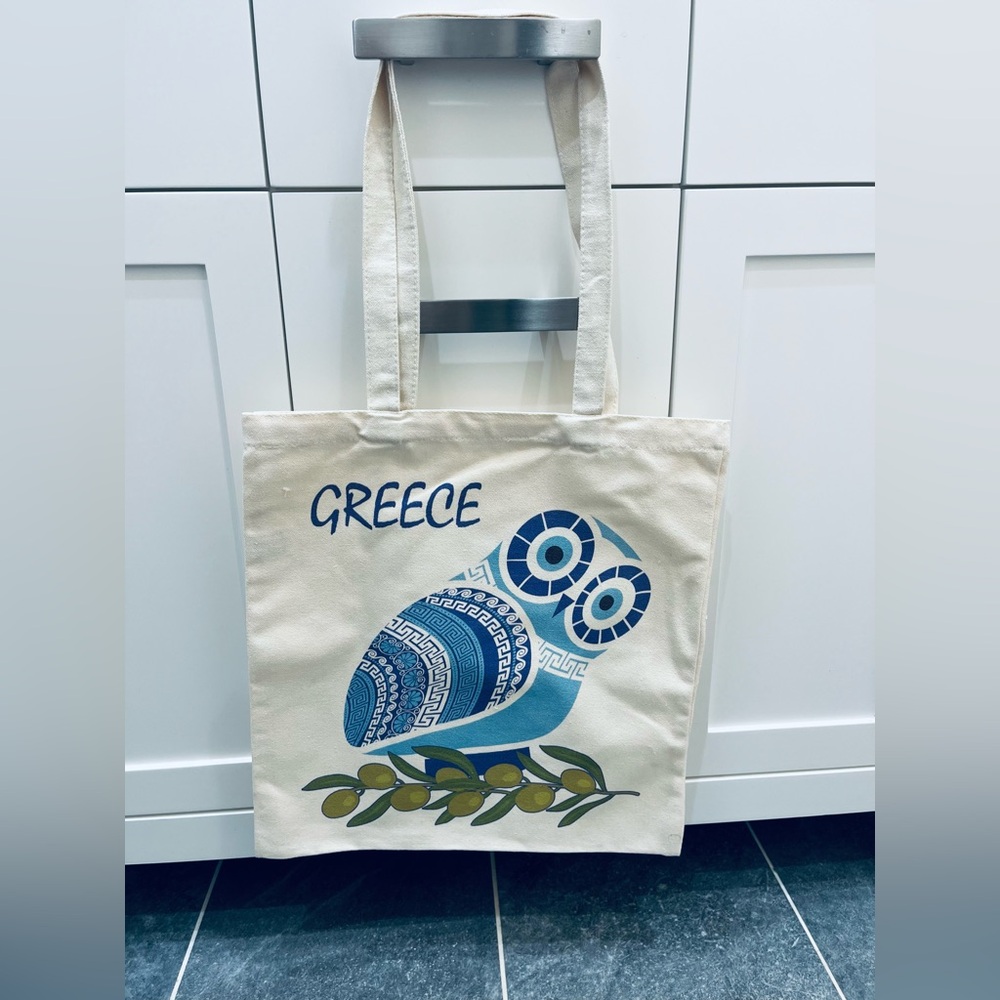 Owl Greece Canvas Bag
